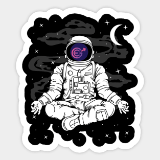 Astronaut Yoga Evergrow EGC Coin To The Moon Crypto Token Cryptocurrency Blockchain Wallet Birthday Gift For Men Women Kids Sticker